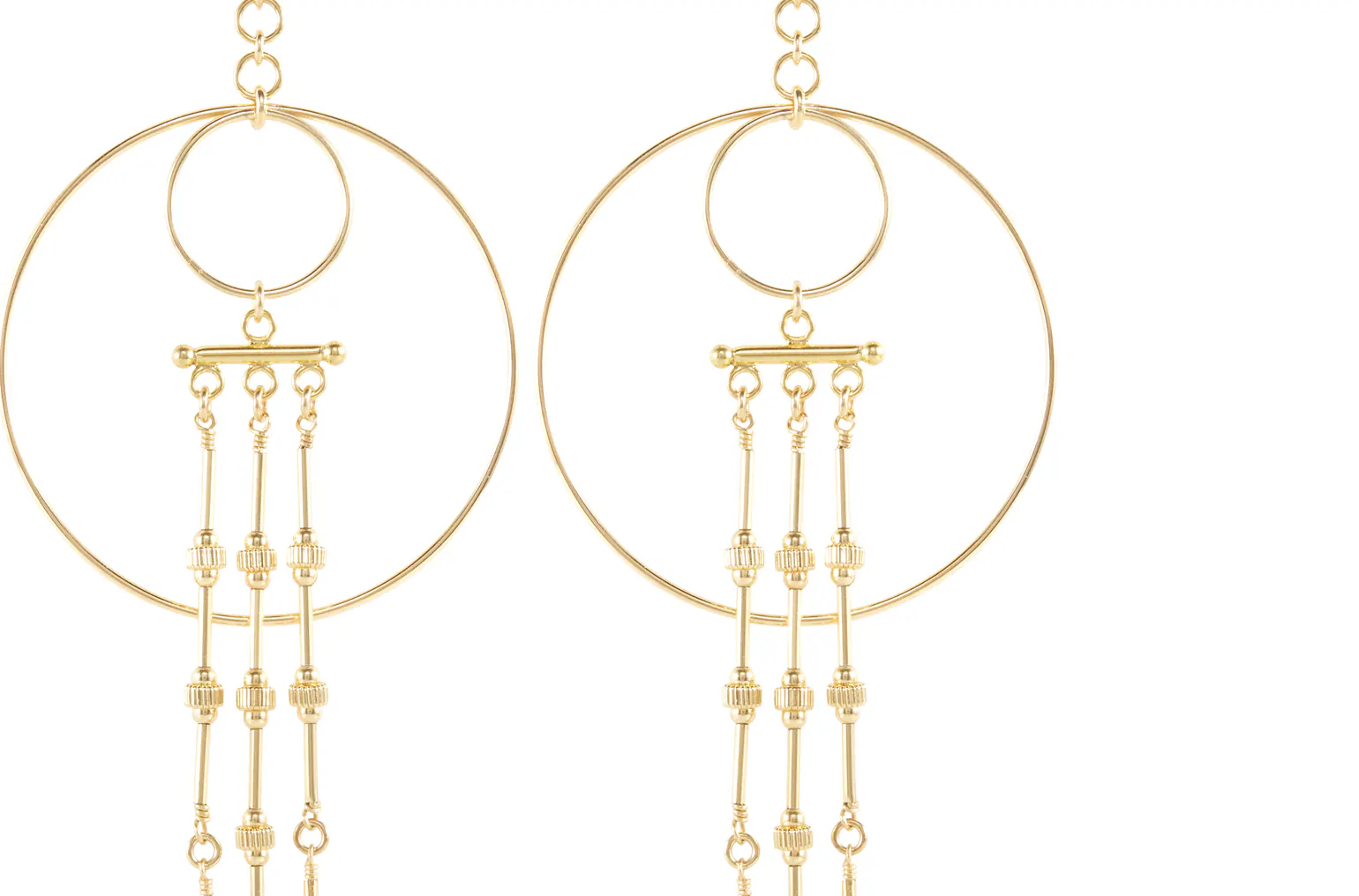 The earrings cut out onto pure white
