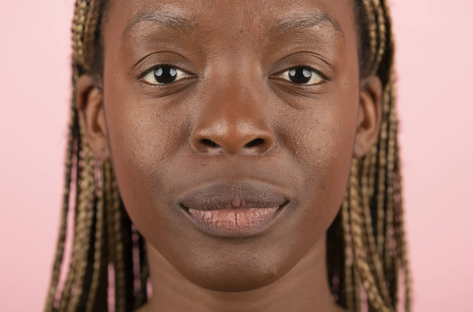 A close-up portrait before retouching