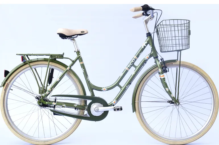 A bicycle against a blue sky