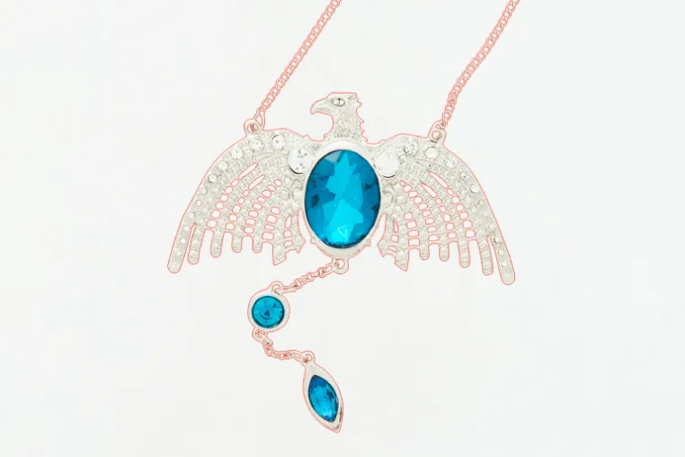 The necklace with each part on its own path, shown in color